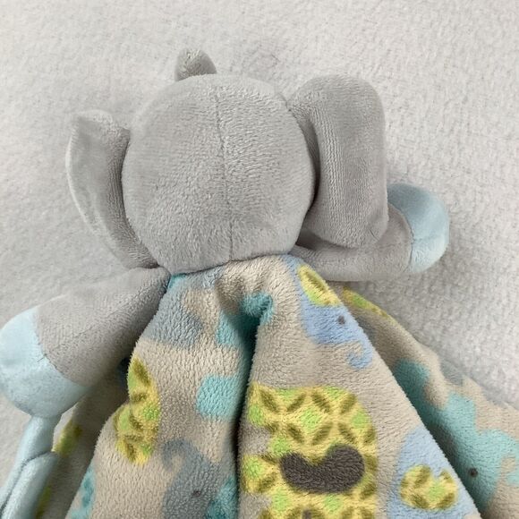 Blankets & Beyond Elephant Lovey Plush Stuffed‎ Baby Security Blanket Gray Blue - Picture 12 of 12